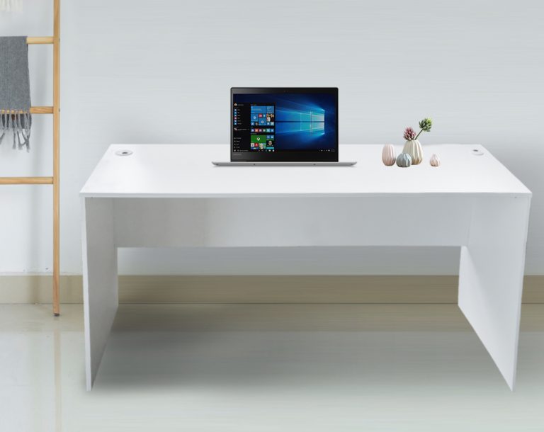 Bureau - table pour ordinateur portable - 140 cm de large et 50 cm de profondeur - blanc - image alternative
