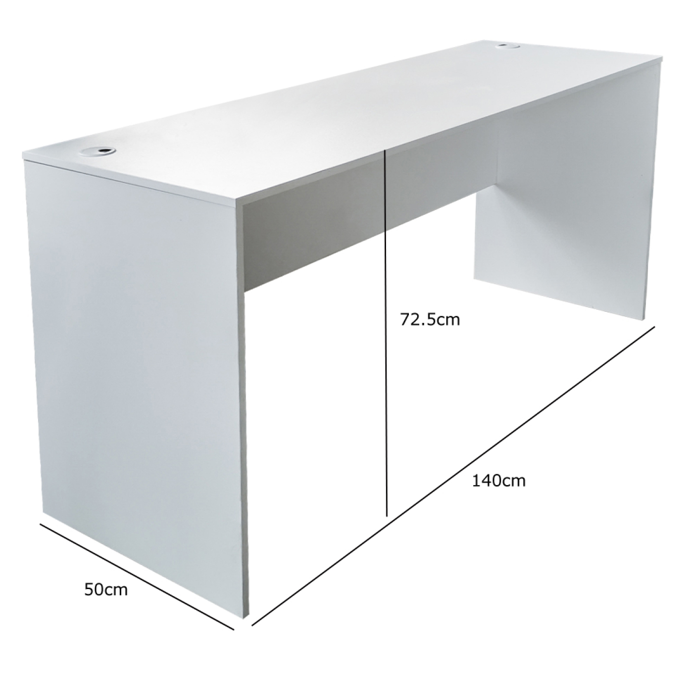 Bureau - table pour ordinateur portable - 140 cm de large et 50 cm de profondeur - blanc - VDD World FR Bureau - table pour ordinateur portable - 140 cm de large et 50 cm de profondeur - blanc - VDD World FR