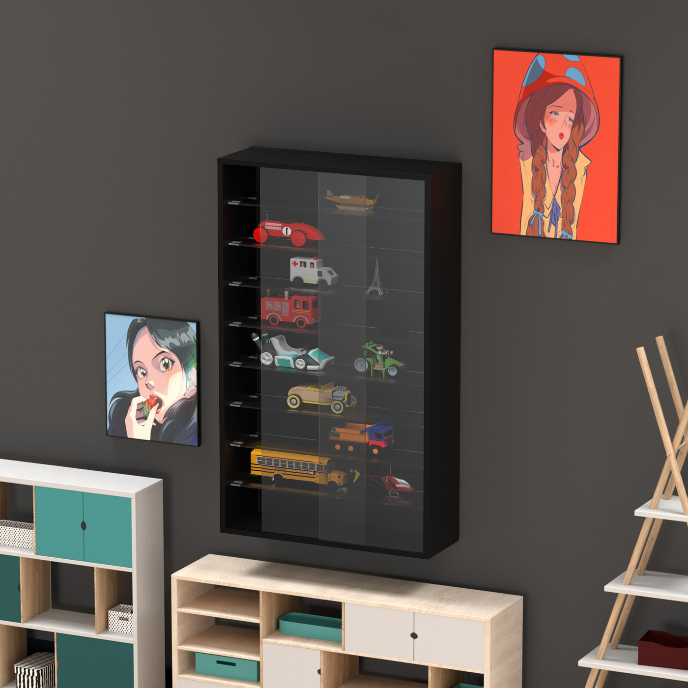 VDD Vitrine debout vitrine murale suspendue - portes coulissantes - 60 x 105 x 20 cm - VDD World FR VDD Vitrine debout vitrine murale suspendue - portes coulissantes - 60 x 105 x 20 cm - VDD World FR