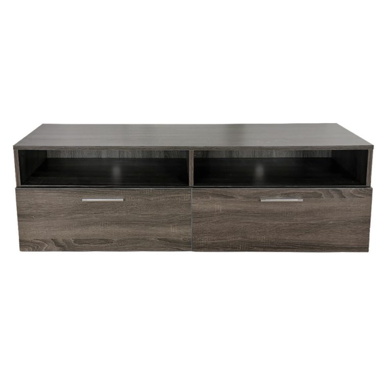 Meuble TV - buffet - largeur 120 cm - couleur gris marron
