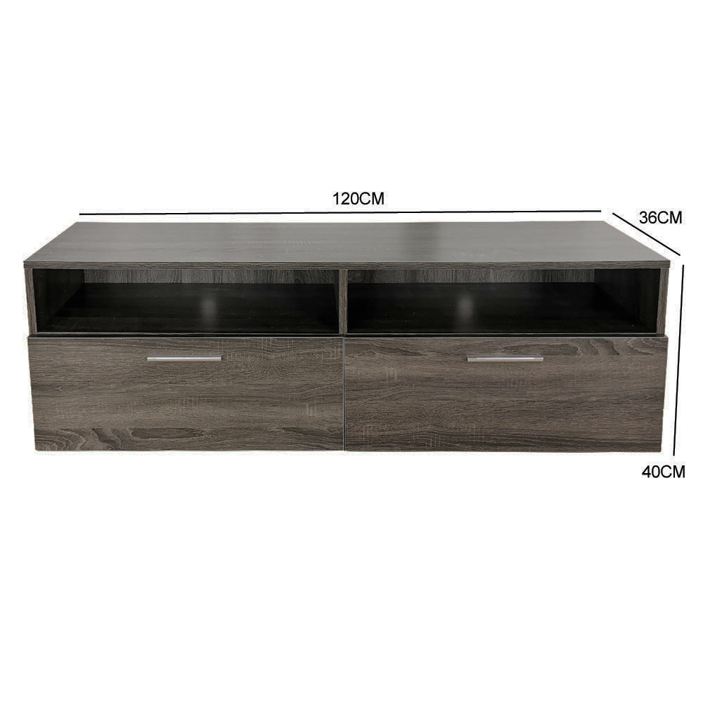 Meuble TV - buffet - largeur 120 cm - couleur gris marron - VDD World FR Meuble TV - buffet - largeur 120 cm - couleur gris marron - VDD World FR