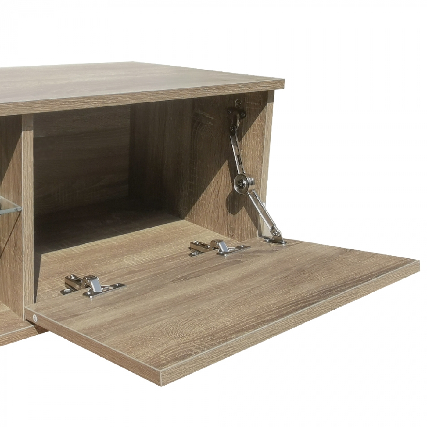 Meuble TV commode Tenues - meuble multimédia - avec éclairage - largeur 140 cm - marron foncé - VDD World FR Meuble TV commode Tenues - meuble multimédia - avec éclairage - largeur 140 cm - marron foncé - VDD World FR