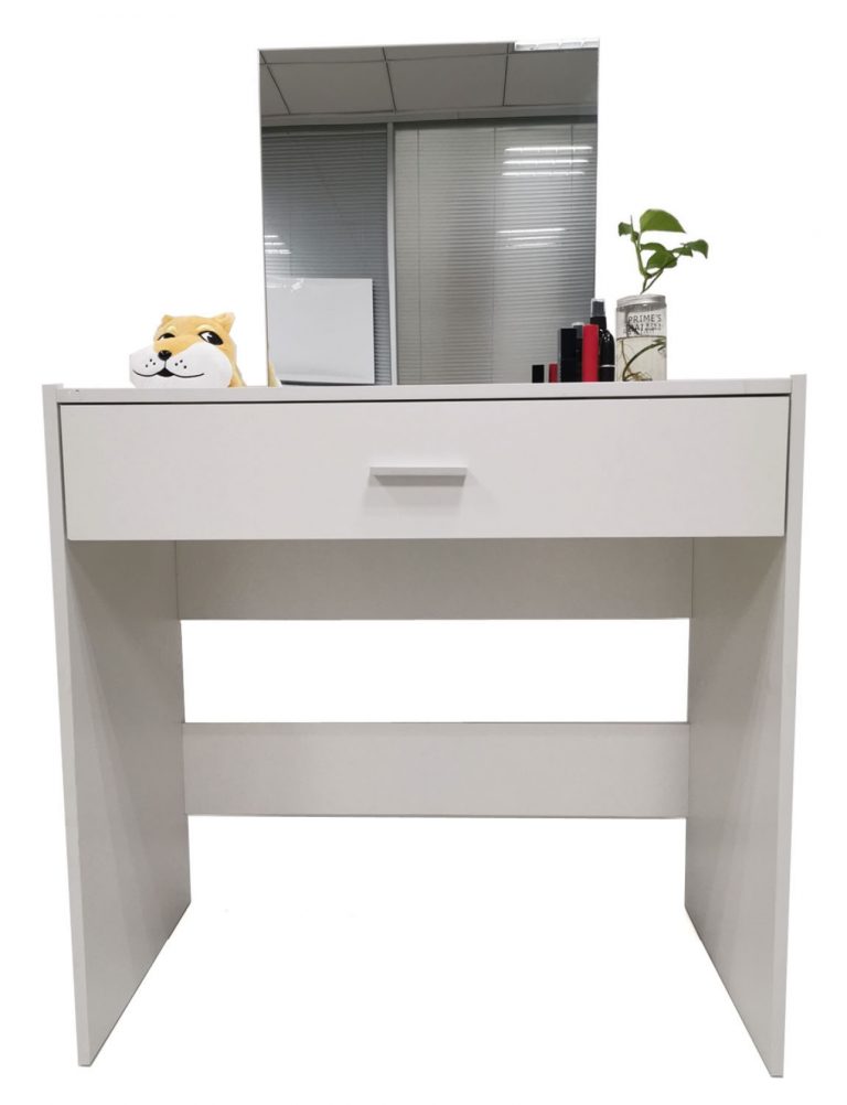 Coiffeuse maquillage table de maquillage maquillage avec miroir et tiroir blanc - image alternative