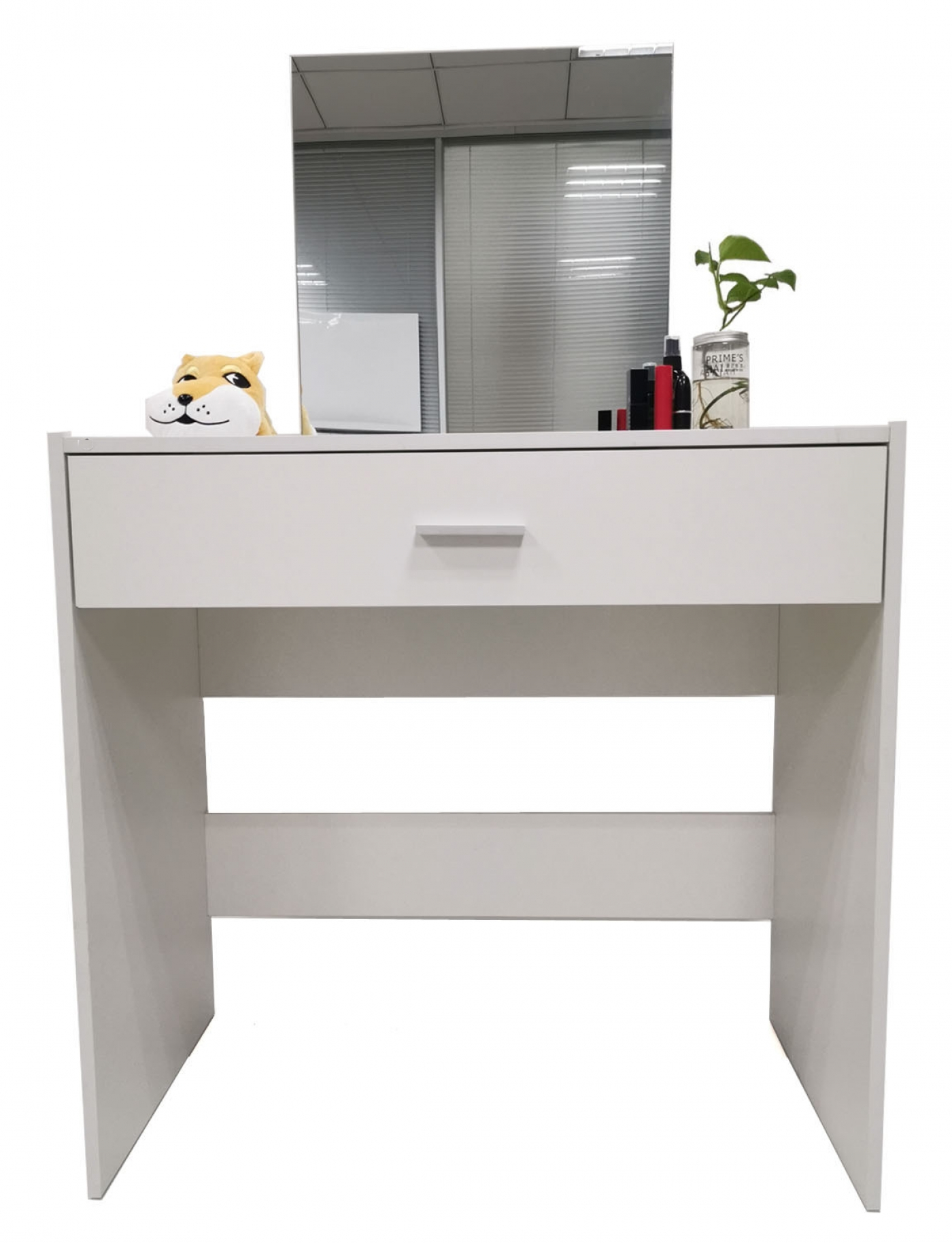 Coiffeuse maquillage table de maquillage maquillage avec miroir et tiroir blanc - image alternative