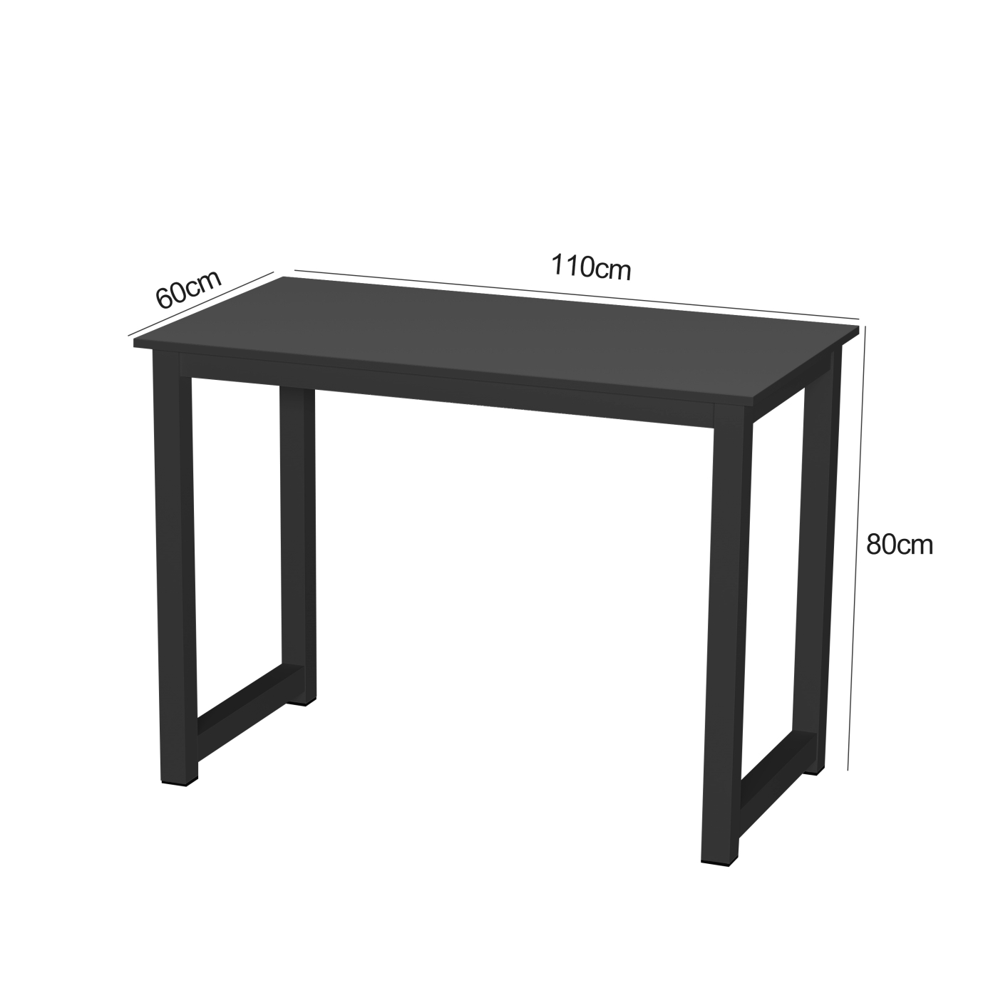 Table de bureau - table de cuisine - largeur 110 cm - noir - VDD World FR Table de bureau - table de cuisine - largeur 110 cm - noir - VDD World FR