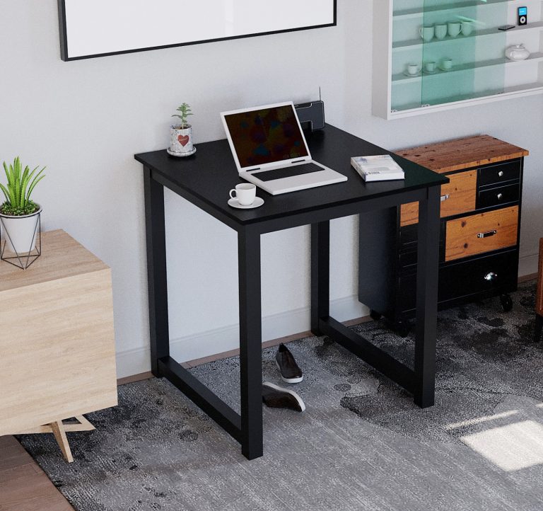 Table de cuisine - table bureau - 75 cm x 75 cm - noir - image alternative