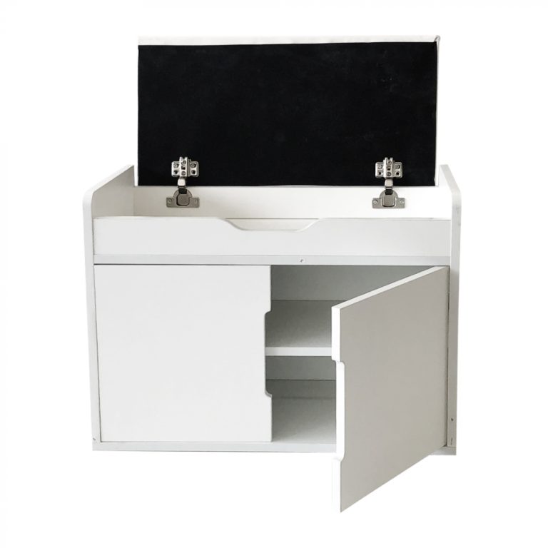 Meuble à chaussures banc d'entrée avec espace de rangement - étagère à chaussures - pliable avec cou