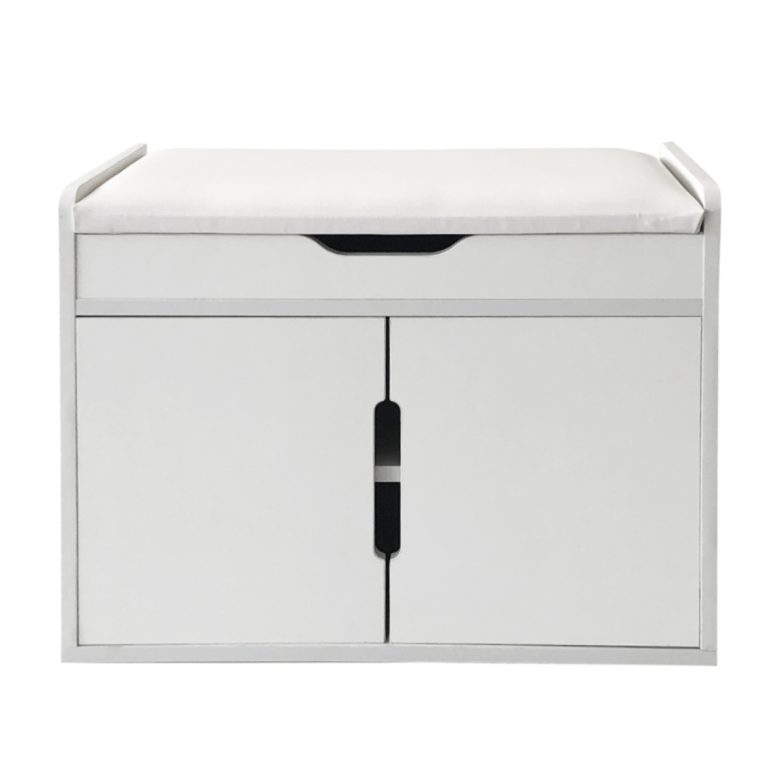 Meuble à chaussures banc d'entrée avec espace de rangement - étagère à chaussures - pliable avec cou - image alternative