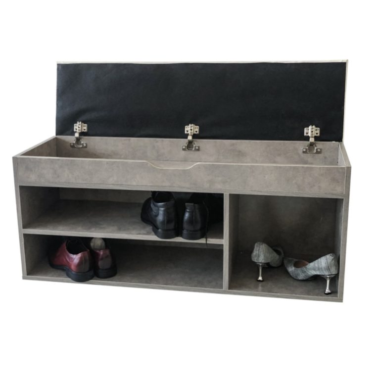 Banc d'entrée meuble à chaussures avec espace de rangement - étagère à chaussures avec coussin d'ass