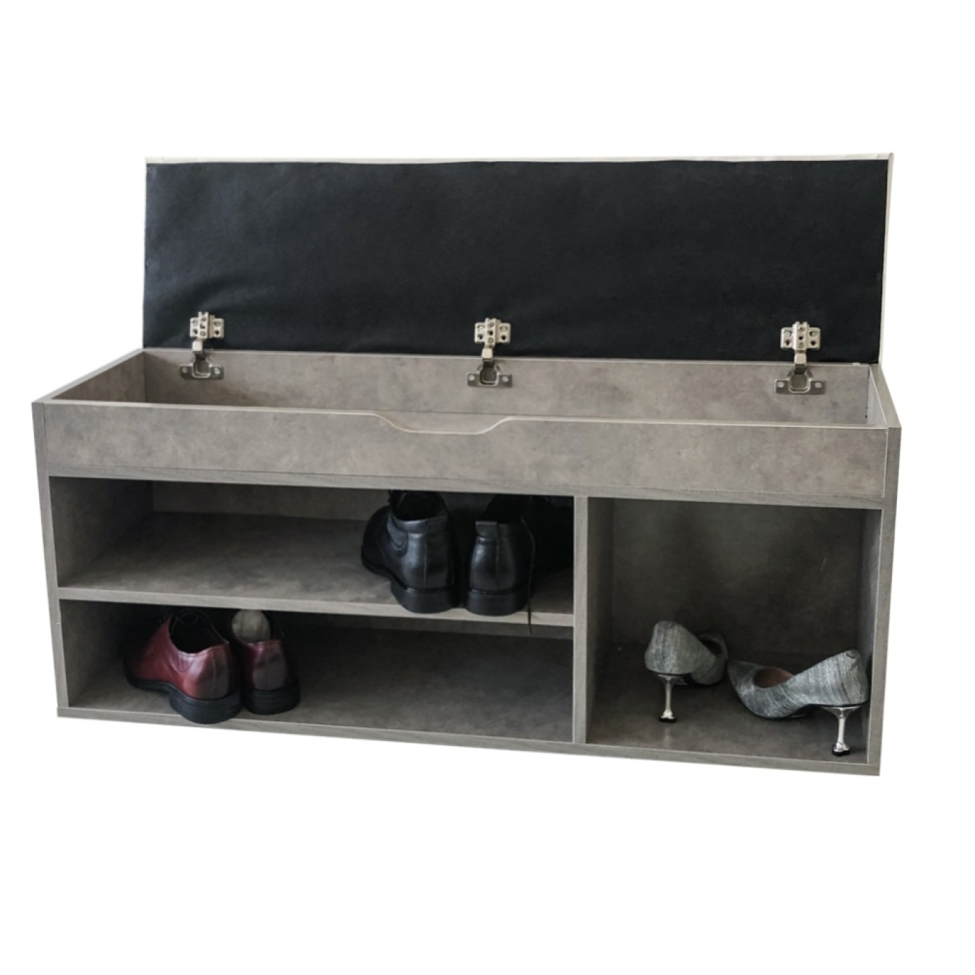 Banc d'entrée meuble à chaussures avec espace de rangement - étagère à chaussures avec coussin d'ass