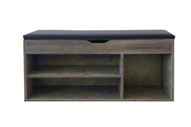 Banc d'entrée de l'armoire à chaussures - étagère à chaussures - avec coussin de siège