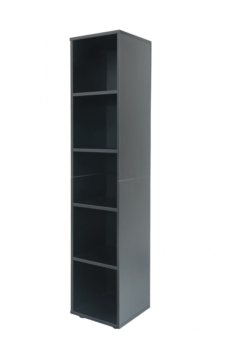 Meuble colonne 5 compartiments ouverts - meuble de rangement salle de bain chambre hall - image alternative