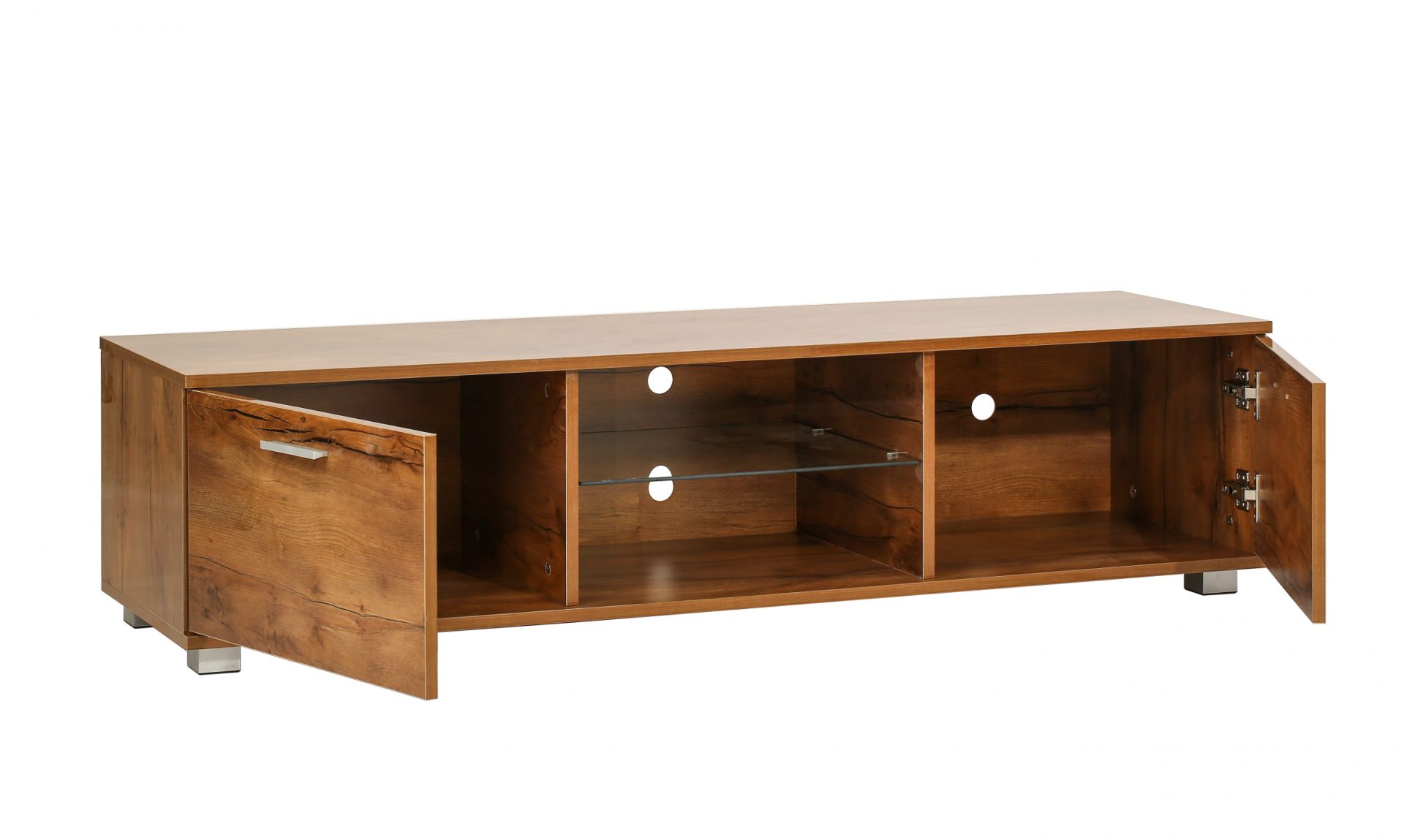 Meuble TV - buffet - éclairage LED - largeur 140 cm - structure bois marron - VDD World FR Meuble TV - buffet - éclairage LED - largeur 140 cm - structure bois marron - VDD World FR