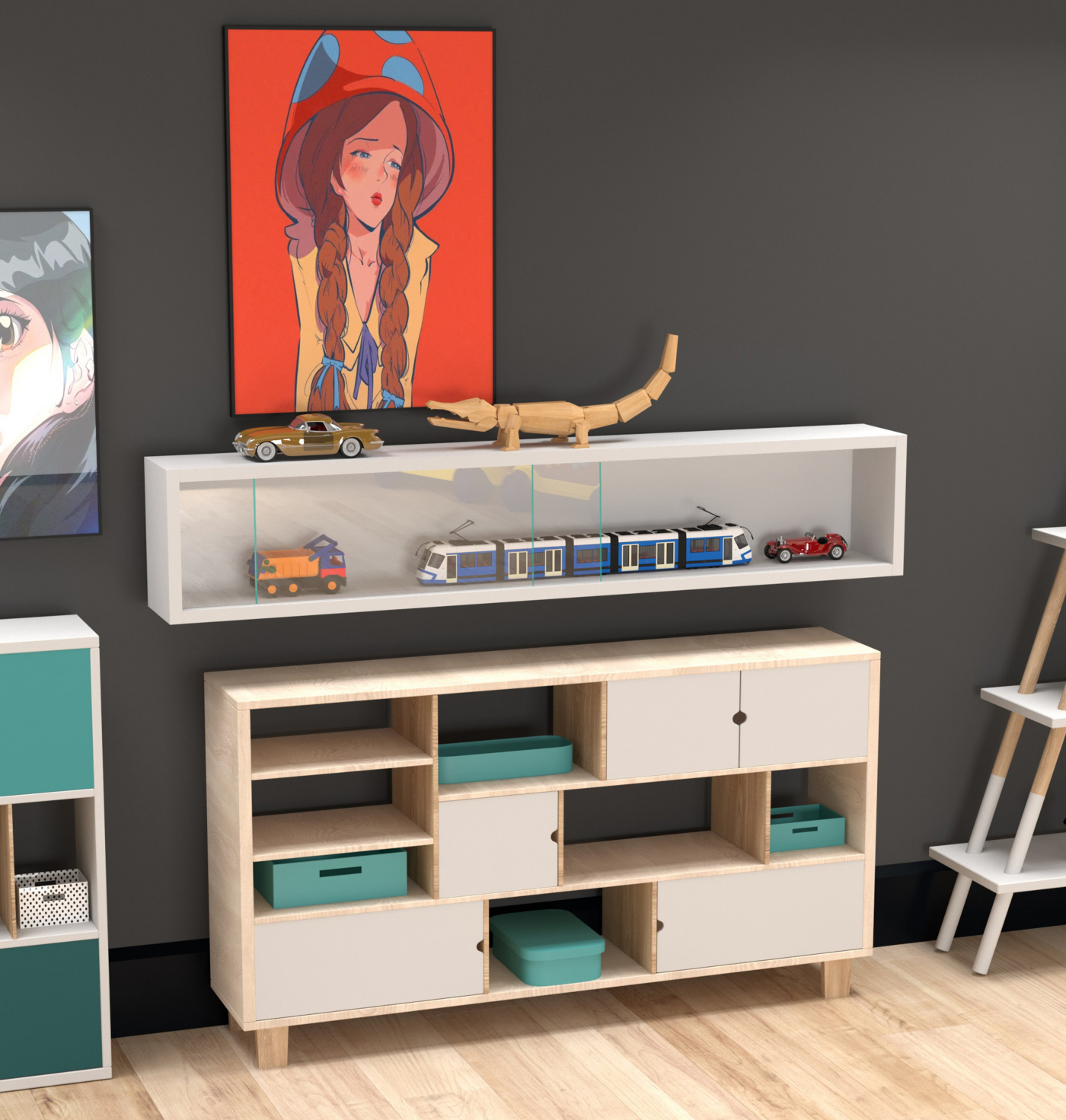VDD Vitrine murale suspendue debout - portes coulissantes - 95 x 18 x 12 cm - VDD World FR VDD Vitrine murale suspendue debout - portes coulissantes - 95 x 18 x 12 cm - VDD World FR