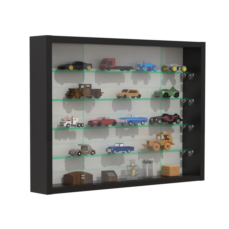 VDD Vitrine debout vitrine murale suspendue - étagères en verre de 4,5 cm de profondeur