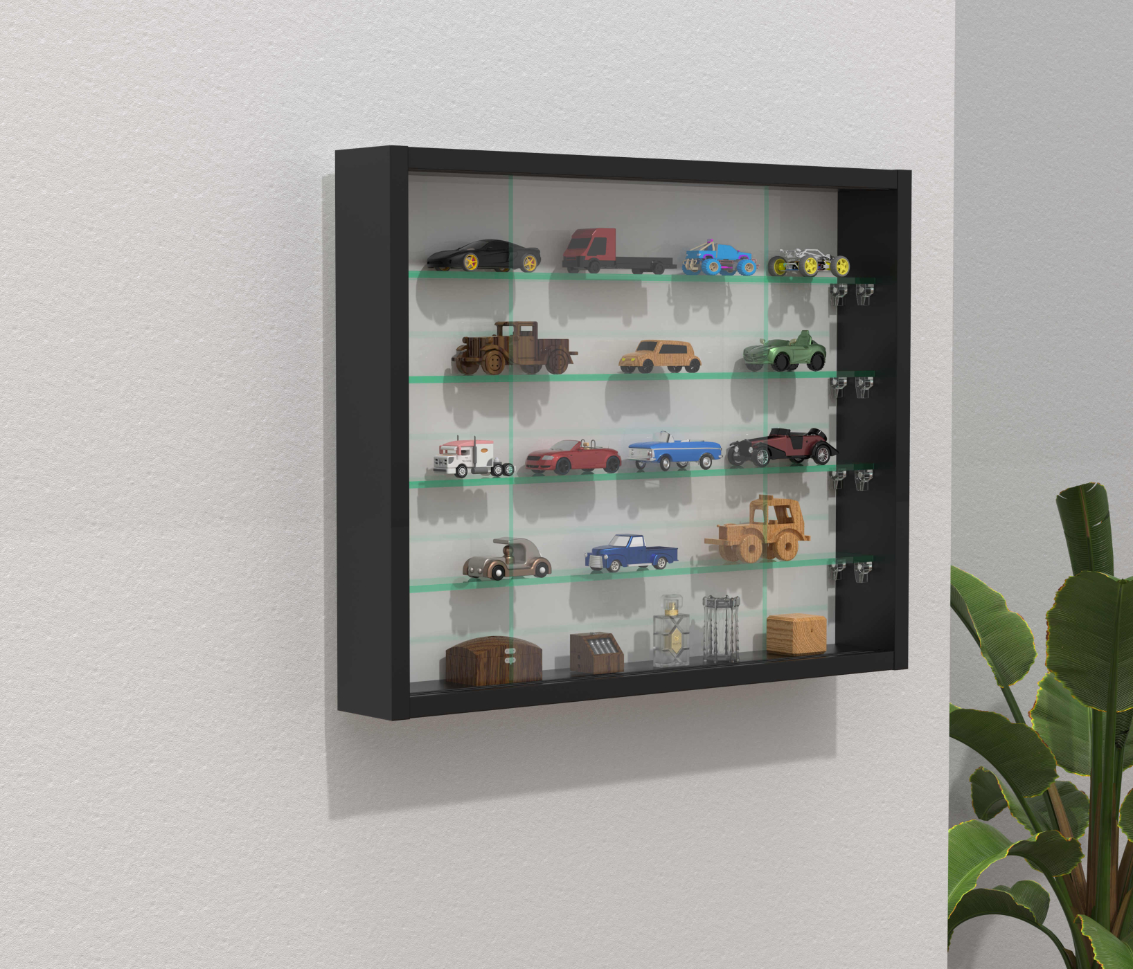 VDD Vitrine debout vitrine murale suspendue - étagères en verre de 4,5 cm de profondeur - VDD World FR VDD Vitrine debout vitrine murale suspendue - étagères en verre de 4,5 cm de profondeur - VDD World FR