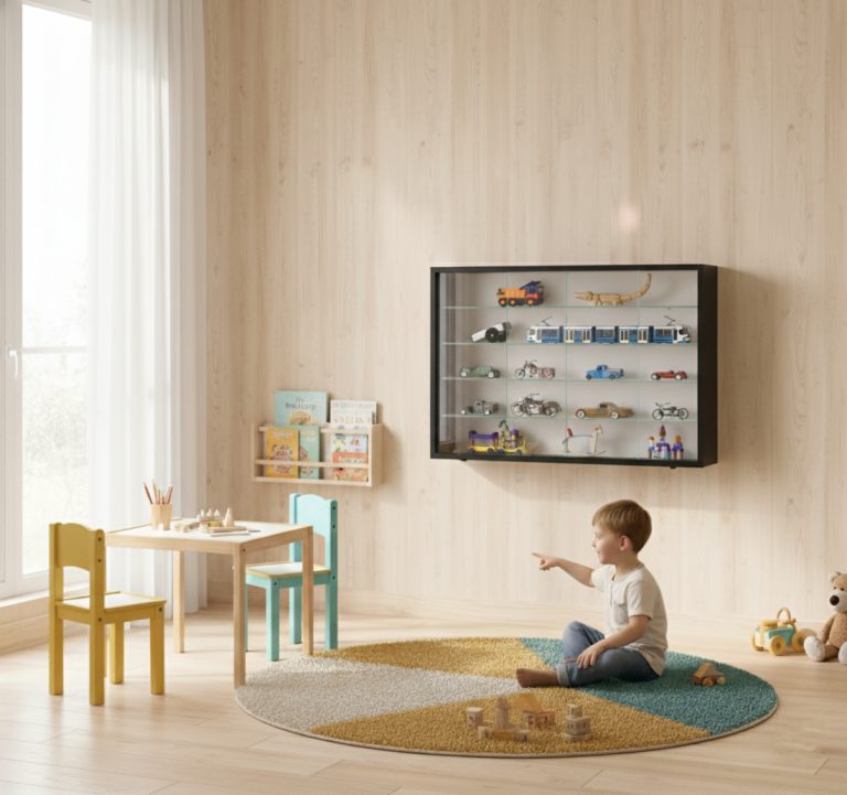VDD Vitrine debout vitrine murale suspendue - portes coulissantes - 75 x 55 x 14 cm - image alternative