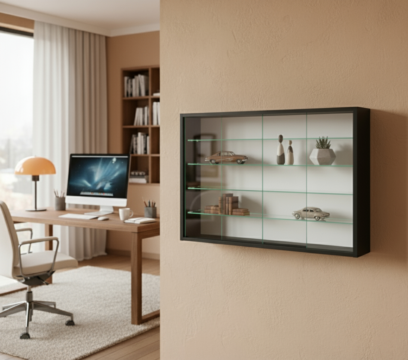 VDD Vitrine debout vitrine murale suspendue - portes coulissantes - 75 x 55 x 14 cm - VDD World FR VDD Vitrine debout vitrine murale suspendue - portes coulissantes - 75 x 55 x 14 cm - VDD World FR