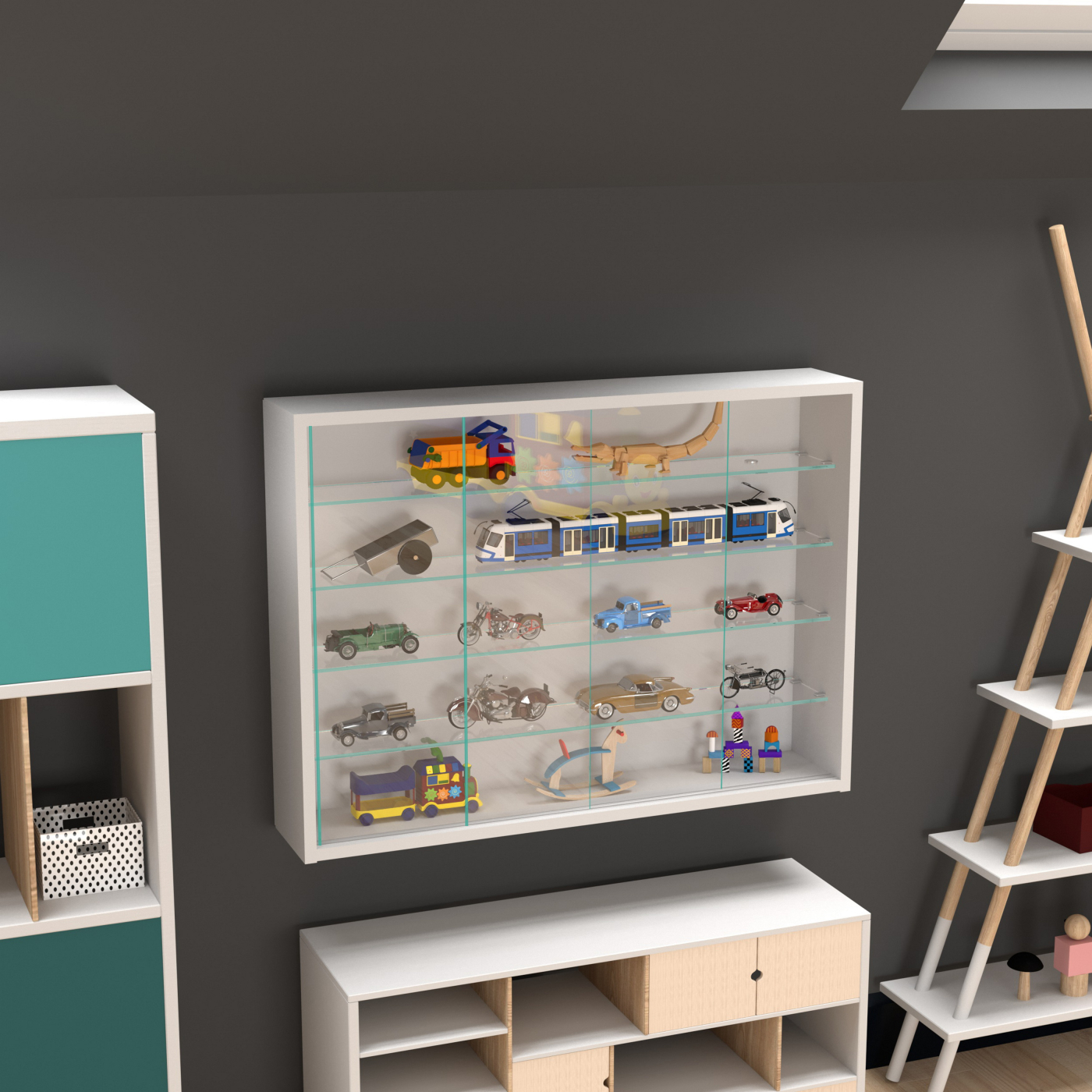VDD Vitrine debout vitrine murale suspendue - portes coulissantes - 75 x 55 x 14 cm - VDD World FR VDD Vitrine debout vitrine murale suspendue - portes coulissantes - 75 x 55 x 14 cm - VDD World FR