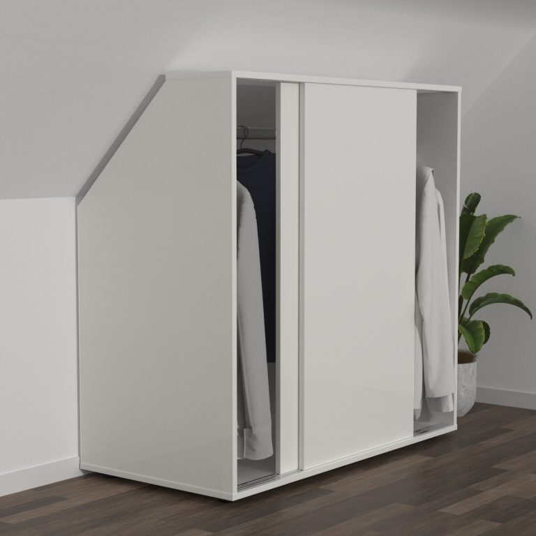 VDD - Armoire murale inclinée - Armoire à vêtements - Armoire à vêtements blanche - Blanche - image alternative