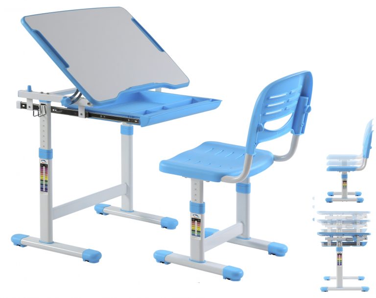Bureau pour enfants avec chaise de bureau réglable en hauteur de manière ergonomique