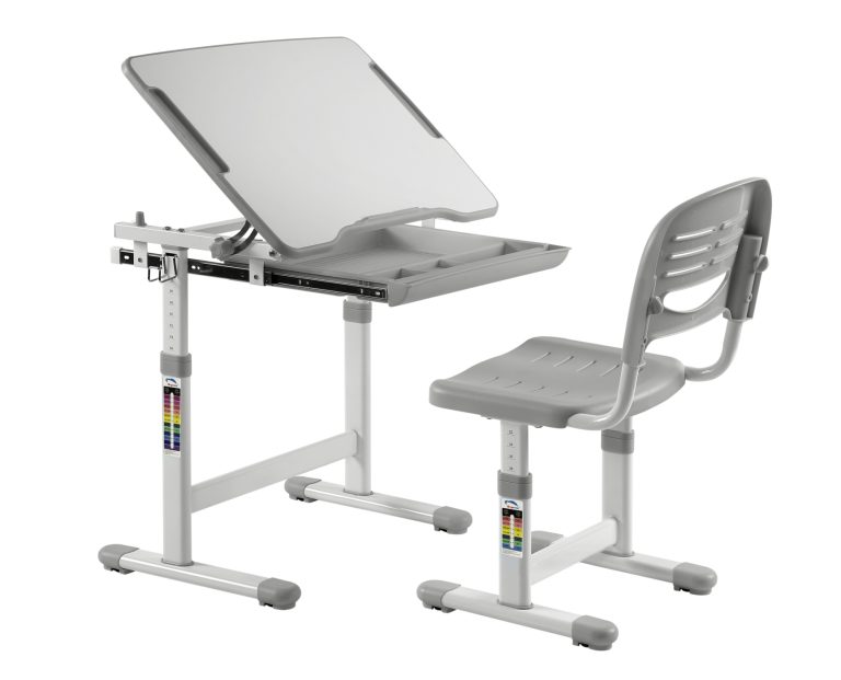 Table à dessin de bureau pour enfants avec chaise de bureau - réglable en hauteur de manière