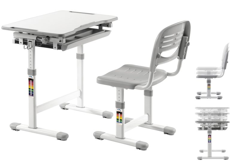 Table à dessin de bureau pour enfants avec chaise de bureau - réglable en hauteur de manière - image alternative