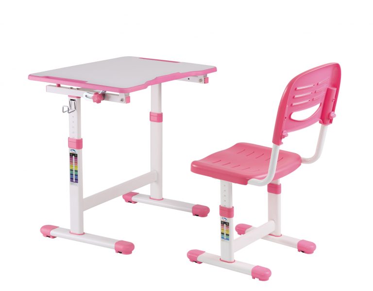 Bureau avec chaise de bureau fille - table à dessin - réglable en hauteur de manière ergonomique