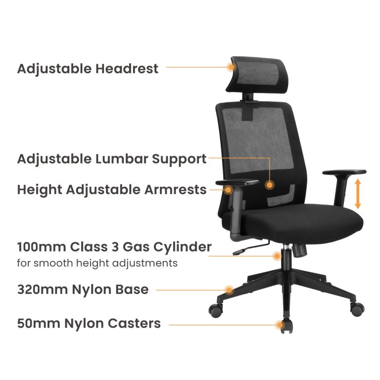 VDD - chaise de bureau - ergonomique - basculante - noire - image alternative