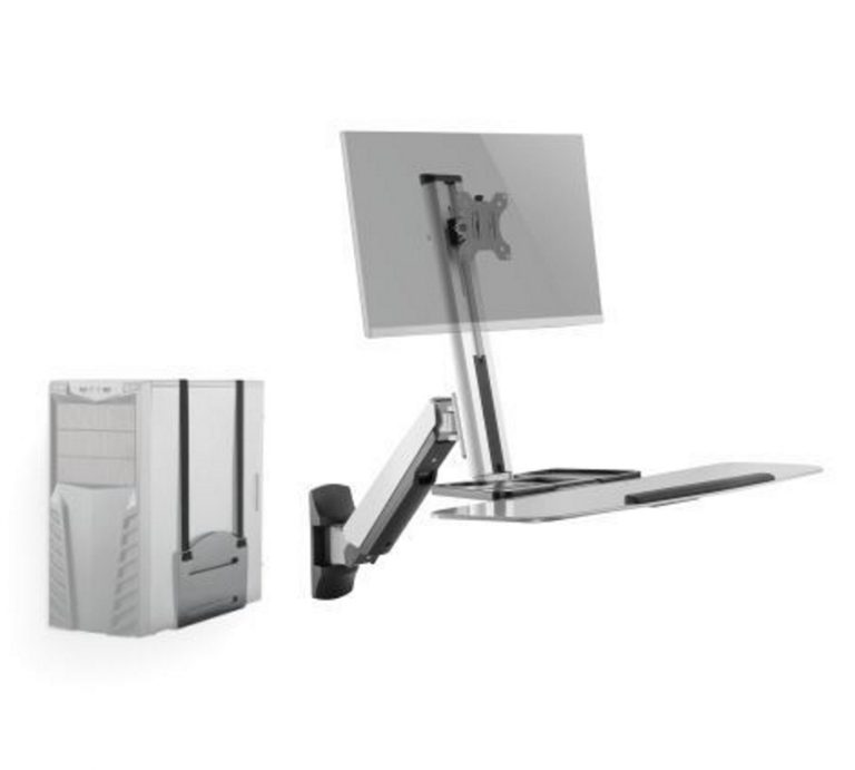 Support mural de bureau assis-debout - support de moniteur support de bureau pour clavier - image alternative