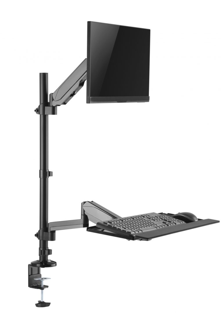 Assis stand lieu de travail - support de moniteur clavier support de bureau - ordinateur de poste de