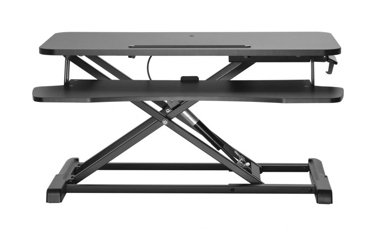 Bureau assis debout rehausseur ergonomique - poste de travail réglable en hauteur - 80 cm de large