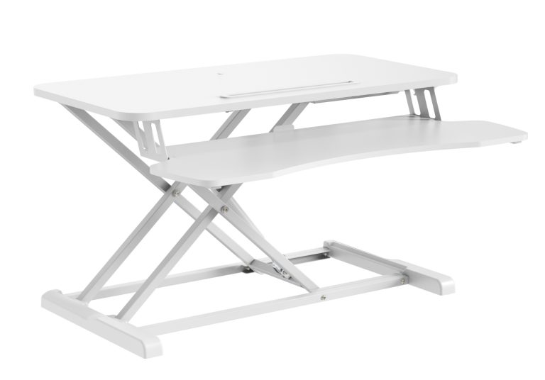 Bureau assis debout rehausseur ergonomique - poste de travail réglable en hauteur - 80 cm de large