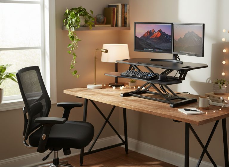 Rehausseur de bureau assis stand de travail - bureau réglable en hauteur - 95 cm de large - image alternative