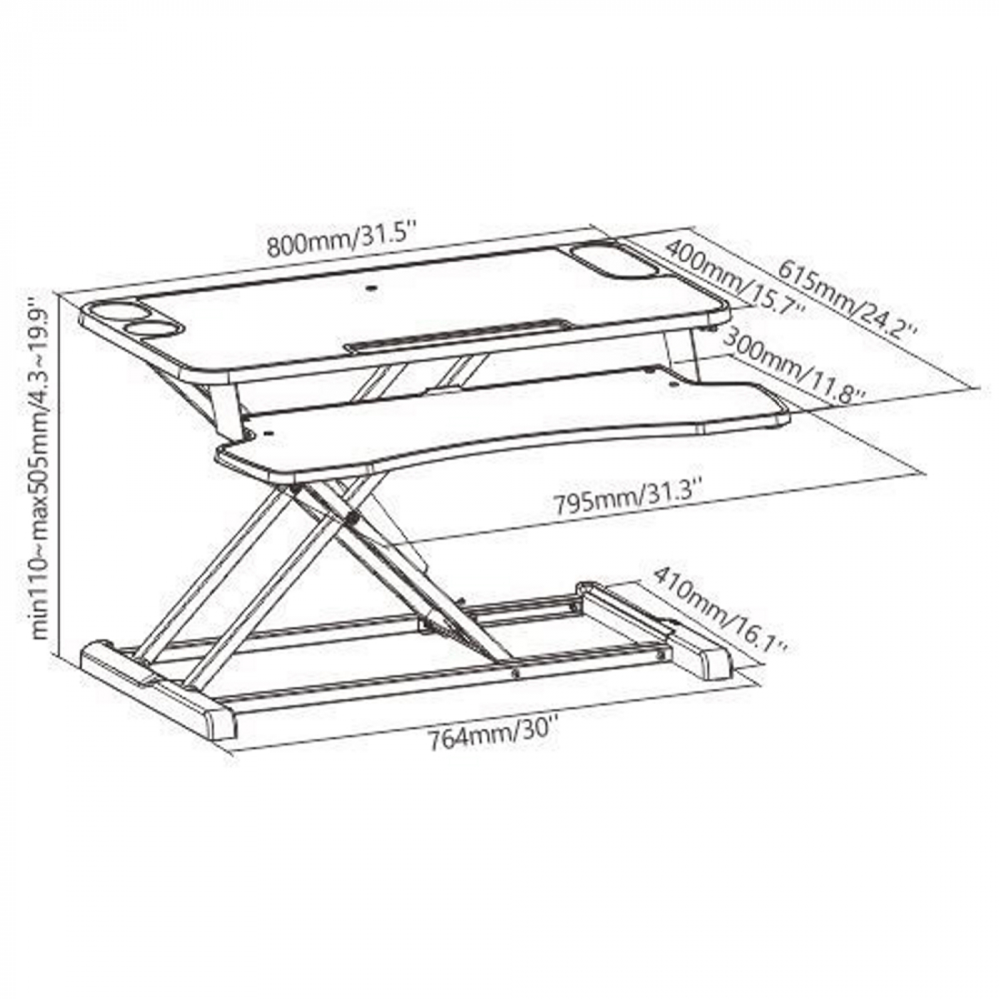 Poste de travail assis-debout sur colonne montante - bureau ergonomique réglable - largeur 80 cm - VDD World FR Poste de travail assis-debout sur colonne montante - bureau ergonomique réglable - largeur 80 cm - VDD World FR
