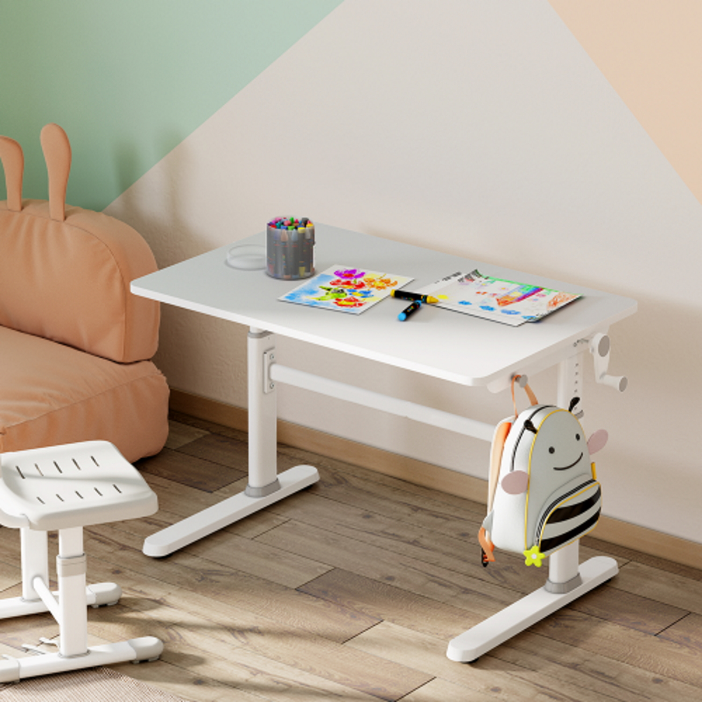 Table à dessin de bureau pour enfants - réglable en hauteur ergonomique - table d'école - image alternative
