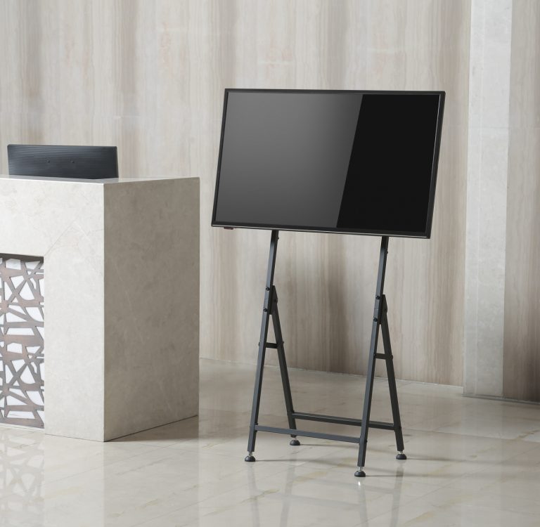Meuble TV pliable - support tableau blanc - écran jusqu'à 55 pouces - image alternative