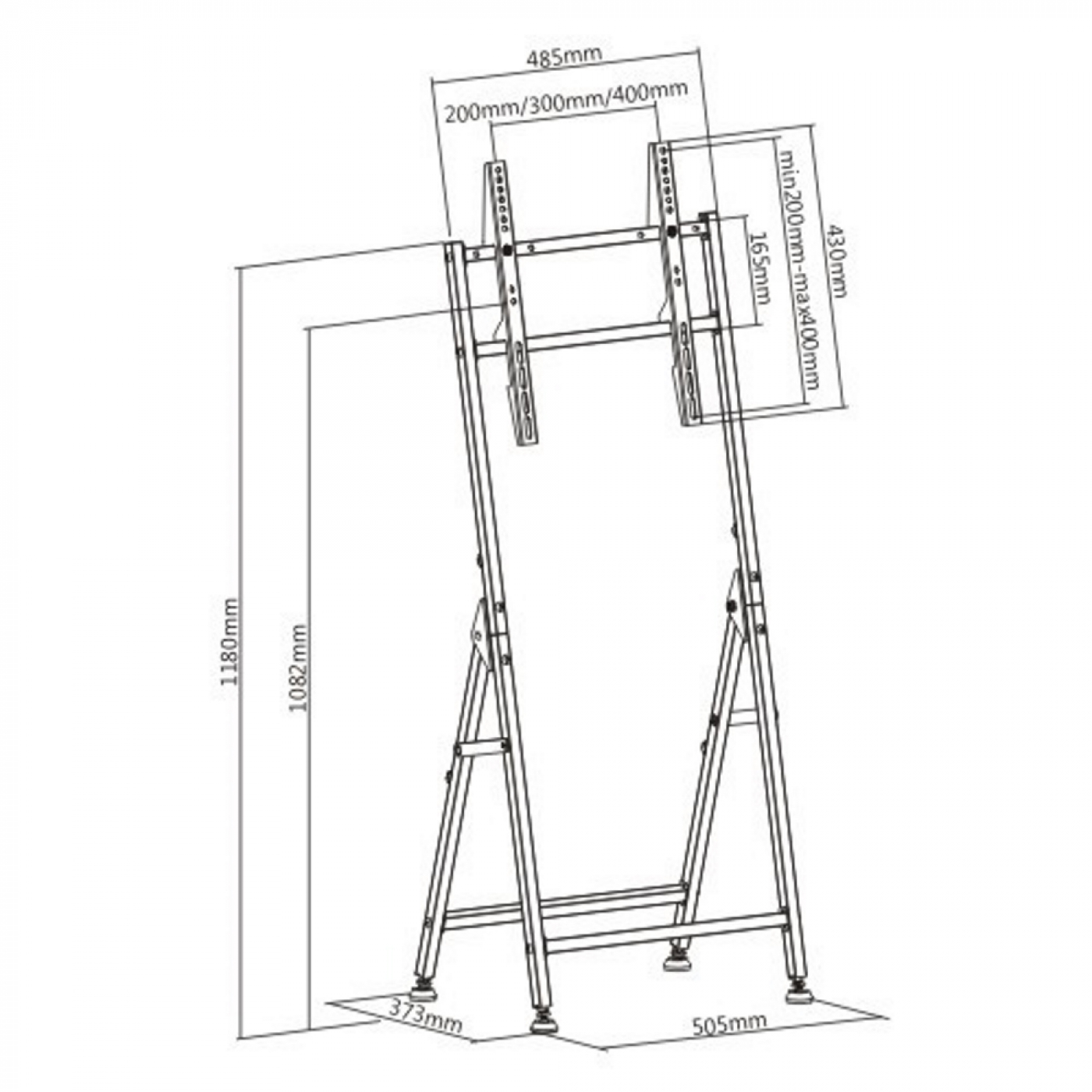 Meuble TV pliable - support tableau blanc - écran jusqu'à 55 pouces - VDD World FR Meuble TV pliable - support tableau blanc - écran jusqu'à 55 pouces - VDD World FR