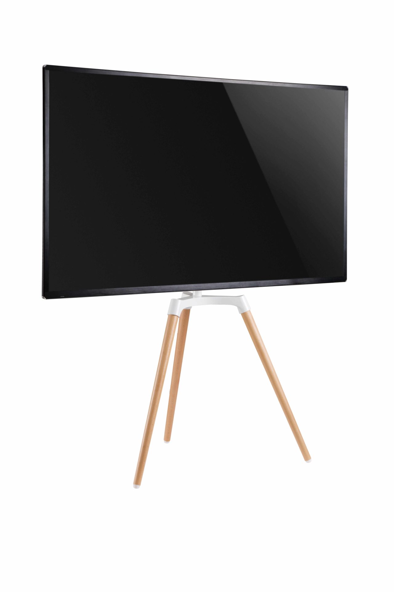 Support TV, forme chevalet de peintre - écran orientable - jusqu'à 65 pouces - Hêtre et blanc - VDD World FR Support TV, forme chevalet de peintre - écran orientable - jusqu'à 65 pouces - Hêtre et blanc - VDD World FR