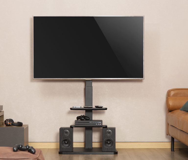 Meuble TV avec étagères de rangement - rotatif - 37 pouces à 75 pouces - image alternative