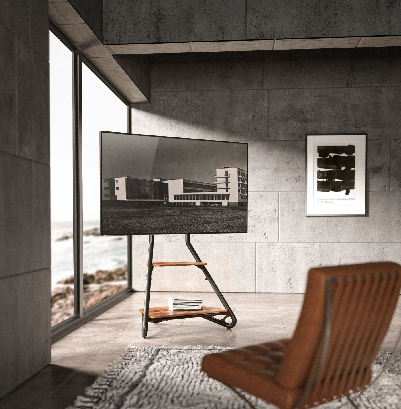 Meuble TV trépied studio design - image alternative
