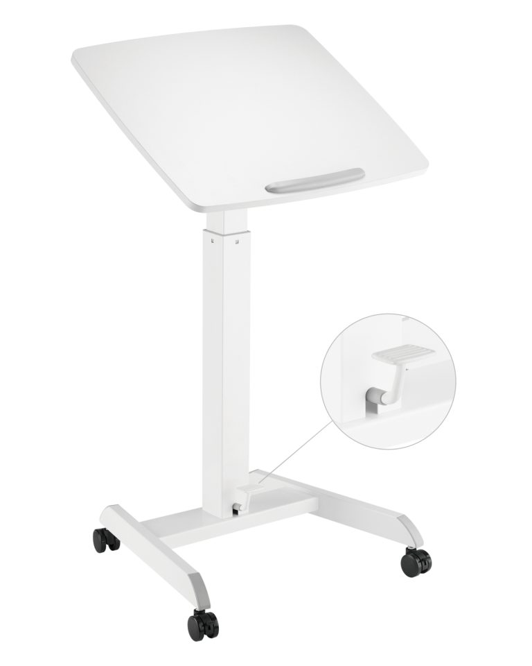 Bureau assis debout table d'ordinateur portable - bureau de présentation - mobile - image alternative