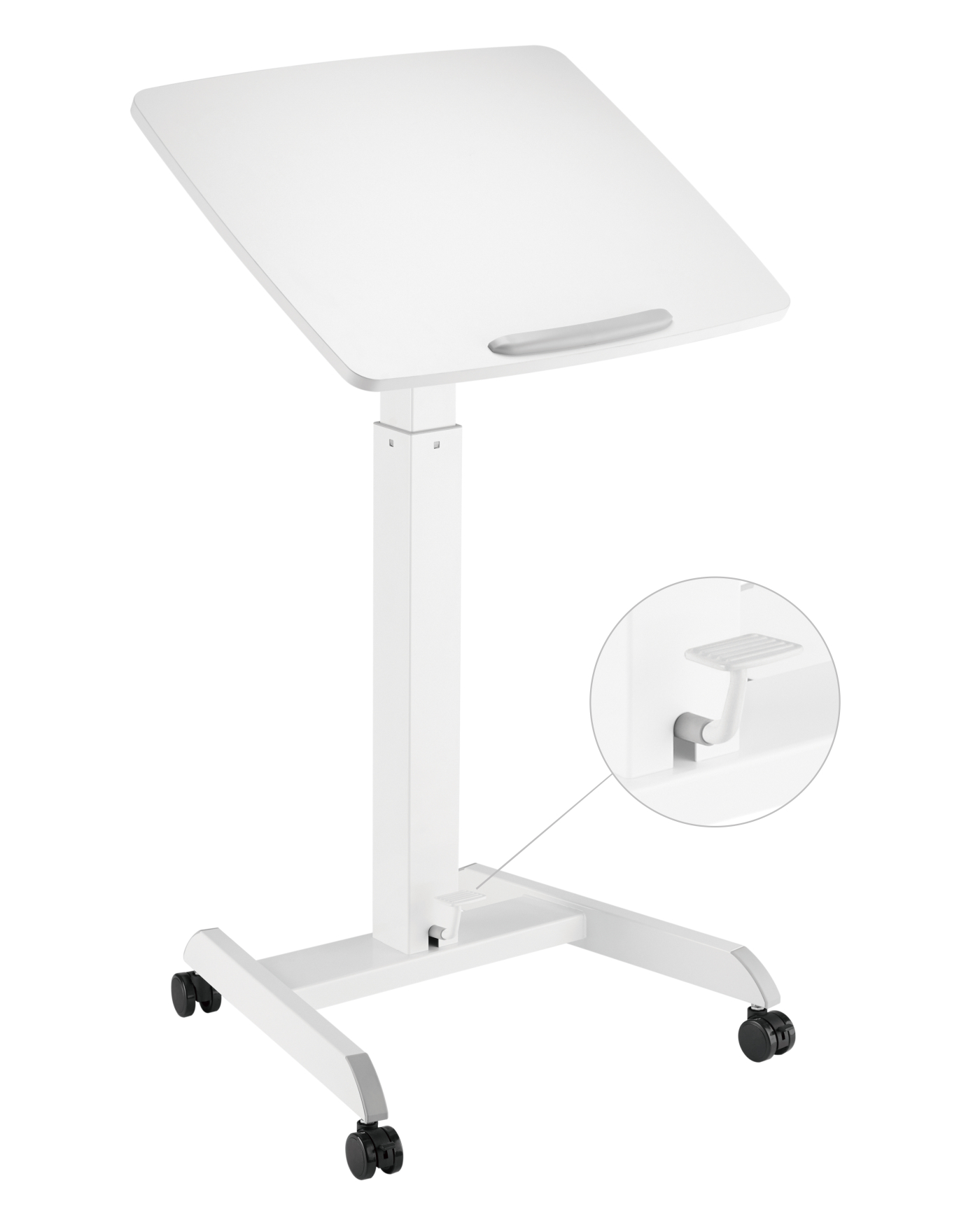 Bureau assis debout table d'ordinateur portable - bureau de présentation - mobile - image alternative