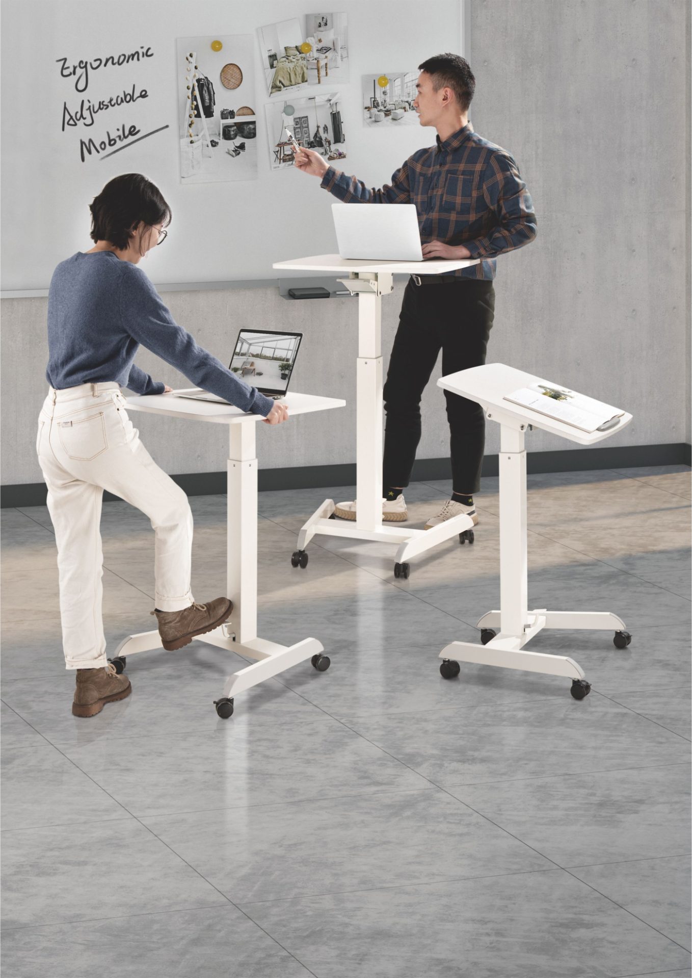 Bureau assis debout table d'ordinateur portable - bureau de présentation - mobile - VDD World FR Bureau assis debout table d'ordinateur portable - bureau de présentation - mobile - VDD World FR