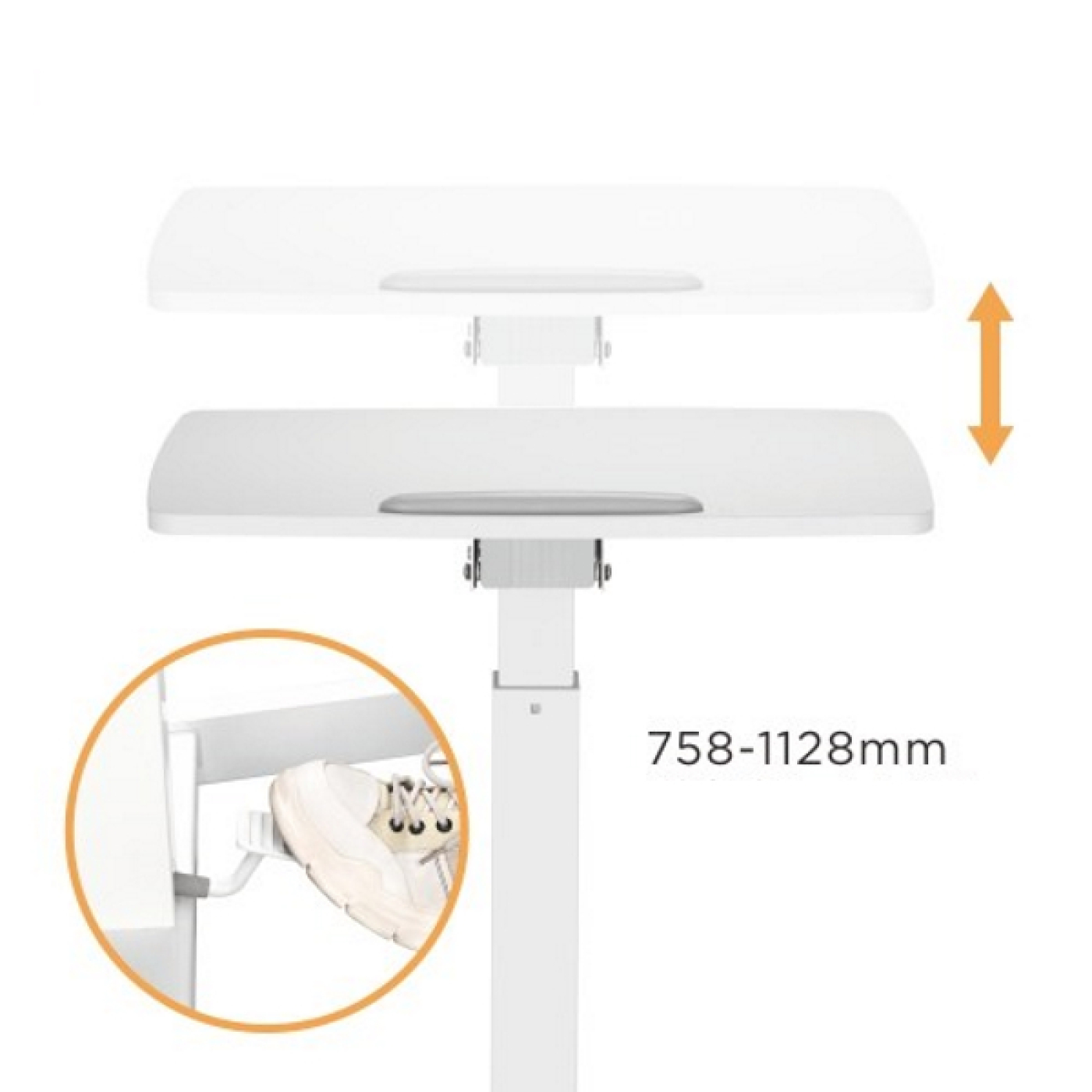 Bureau assis debout table d'ordinateur portable - bureau de présentation - mobile - VDD World FR Bureau assis debout table d'ordinateur portable - bureau de présentation - mobile - VDD World FR