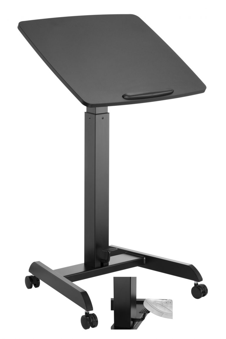 Bureau assis debout table d'ordinateur portable - bureau de présentation - mobile
