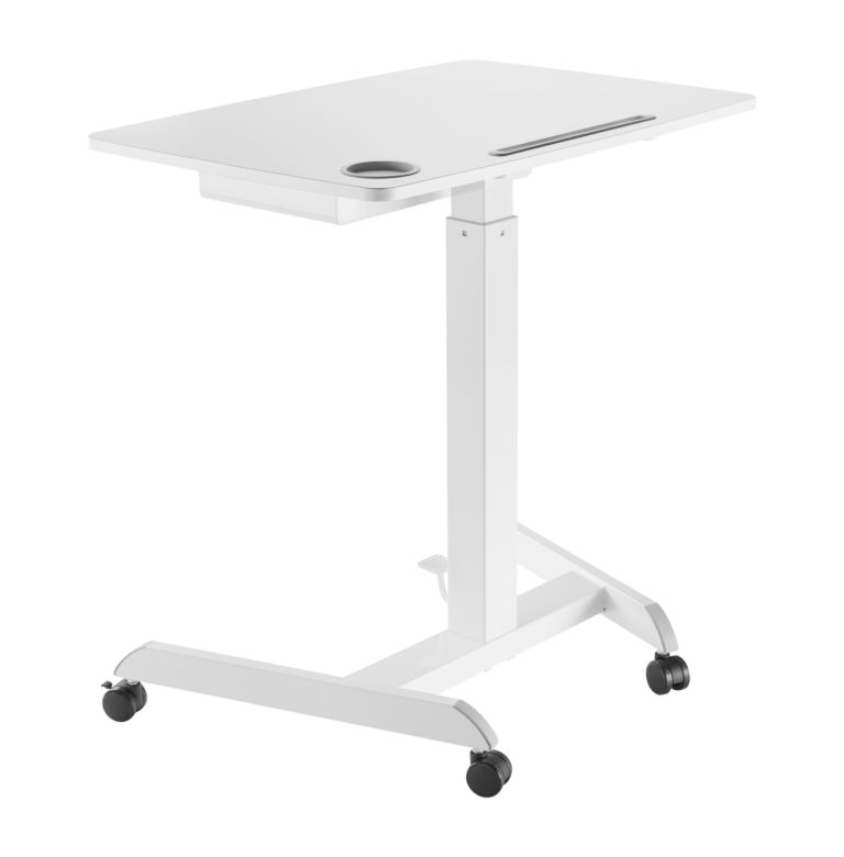 Bureau assis-debout mobile - table pour ordinateur portable - poste de travail mobile