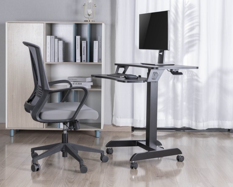 Table d'ordinateur portable de bureau assis-debout - mobile - réglable en hauteur - image alternative
