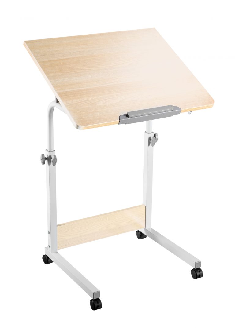Table d'ordinateur portable de bureau - gain de place - 70 cm x 50 cm - blanc - VDD World FR