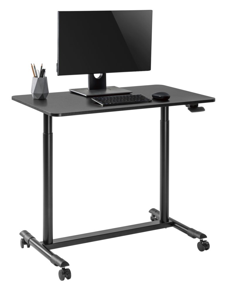 Bureau assis debout mobile - table pour ordinateur portable - réglable en hauteur